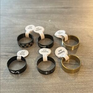 Men's Black and Gold Stainless Steel Rings Set